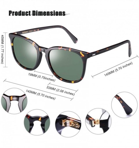 Square 100% UV Protection Polarized Sunglasses for Women - Acetate Frame Glasses - C - Tortoise Frame/Green Lens - CT18IL7XHC...