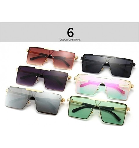 Oversized Oversized One Piece Sunglasses for Women Square Sun Glasses UV400 - Gold Brown - CN19087IGXD $7.74