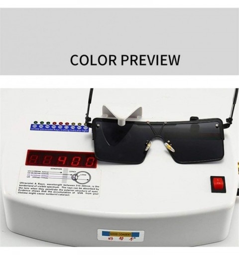Oversized Oversized One Piece Sunglasses for Women Square Sun Glasses UV400 - Gold Brown - CN19087IGXD $7.74