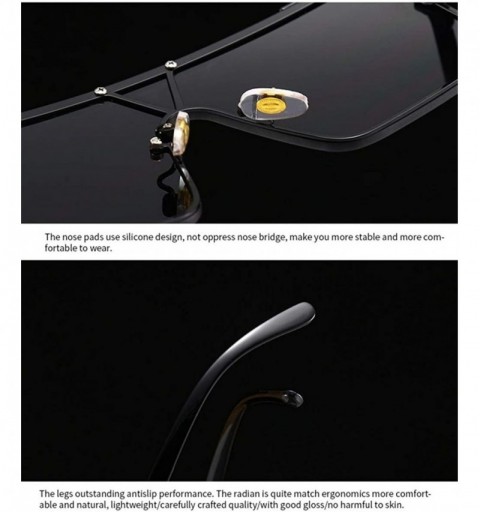 Oversized Oversized One Piece Sunglasses for Women Square Sun Glasses UV400 - Gold Brown - CN19087IGXD $7.74