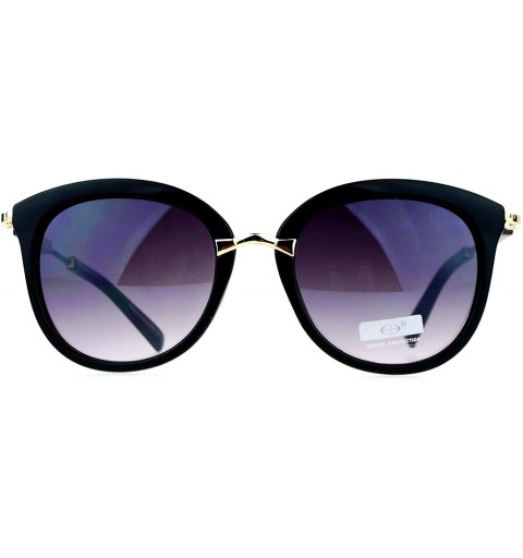 Butterfly Designer Fashion Womens Sunglasses Round Butterfly Frame UV 400 - Black (Smoke) - CP1875UXX88 $14.11