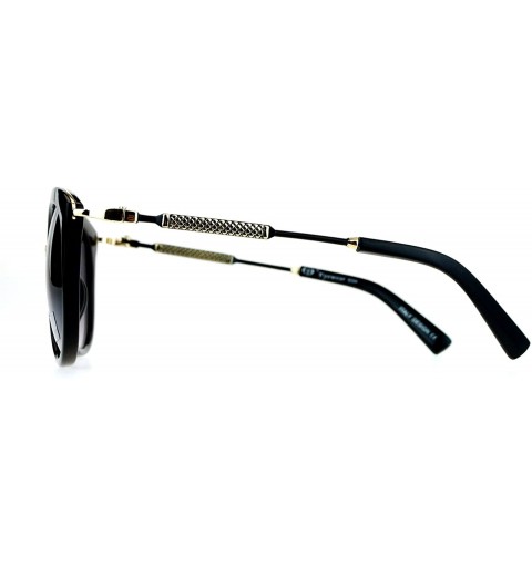 Butterfly Designer Fashion Womens Sunglasses Round Butterfly Frame UV 400 - Black (Smoke) - CP1875UXX88 $14.11