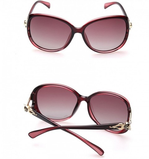 Goggle Vintage Fox Diamond Oversized Square Sunglasses Womens Ladies Fashion Big PC Glasses - B- Red & Red - CS18EGCIEKO $36.21