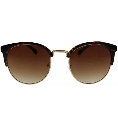 Semi-rimless Donovan - Retro Semi-rimless Sunglasses with Microfiber Pouch - Tortoise / Brown - CD187RYG43S $14.12