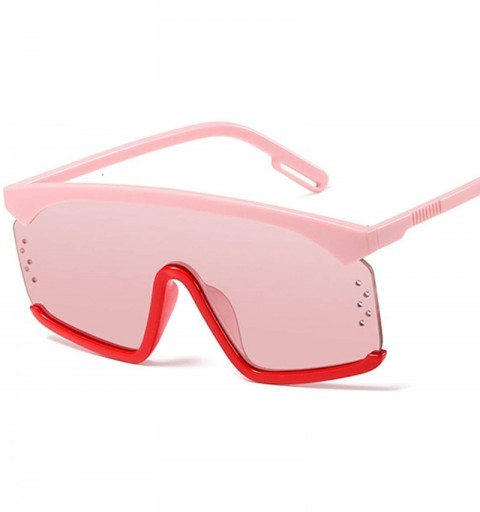 Oval Vintage Shield Sunglasses Womensized Windproof Glasses One Peice Big Frame Goggles Sun Female - White Black - CY198ZZ7SZ...