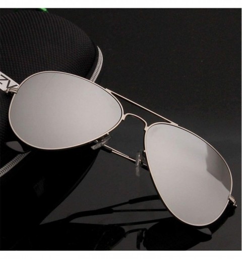 Oversized Men's Aviation Sunglasses Women Driving Alloy Frame Polit Mirror Sun Glasses - Gold Blue - CS194OL570Y $25.11