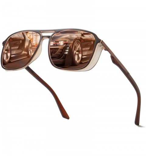 Rectangular Polarized Sunglasses for Men Women Ultra Light Vintage Retro Metal Frame UV400 VL9502 - CE18RNSNNTS $18.94