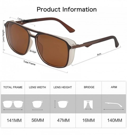 Rectangular Polarized Sunglasses for Men Women Ultra Light Vintage Retro Metal Frame UV400 VL9502 - CE18RNSNNTS $18.94