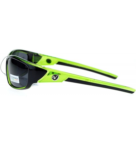Oval Polarized Mens Classic Oval Plastic Warp Sport Sunglasses - Green - CD11ZFVNPXF $10.24