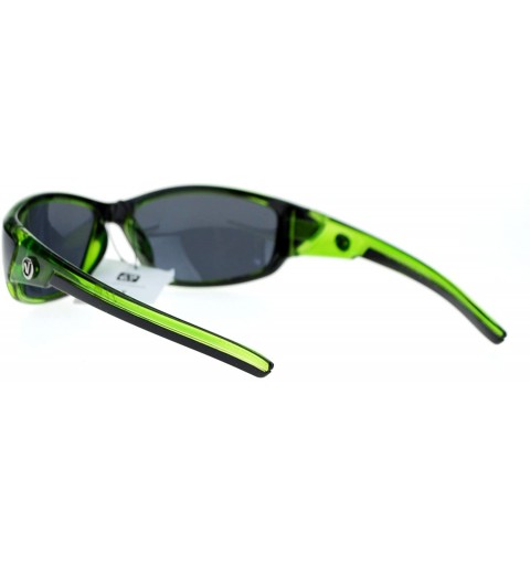 Oval Polarized Mens Classic Oval Plastic Warp Sport Sunglasses - Green - CD11ZFVNPXF $10.24