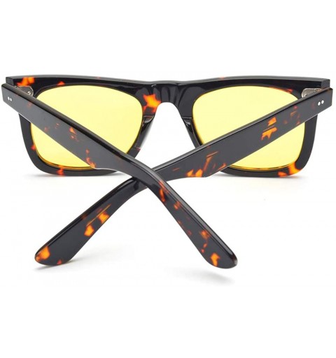 Round HD Night Vision Glasses for Driving with Polarized Anti Glare lens for Men/Women - Tortoise - CA18R29WWCO $12.53
