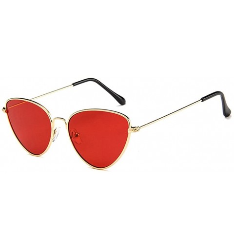 Square MOD-Style Cat eye Series Sunglasses Full Metal Frame Retro Style Red - CG189T2HRZW $22.93