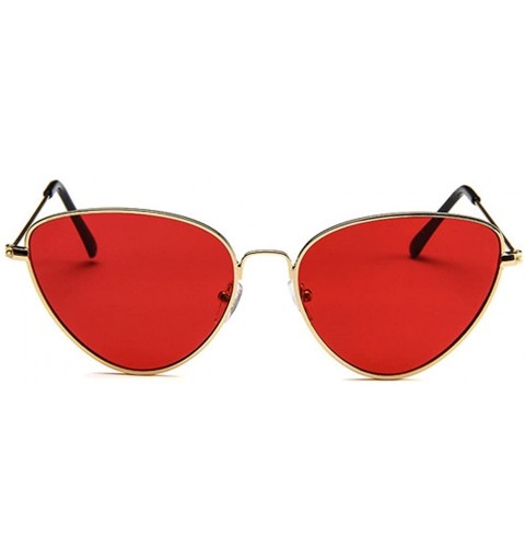 Square MOD-Style Cat eye Series Sunglasses Full Metal Frame Retro Style Red - CG189T2HRZW $22.93