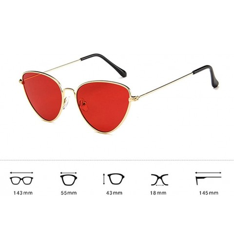 Square MOD-Style Cat eye Series Sunglasses Full Metal Frame Retro Style Red - CG189T2HRZW $22.93