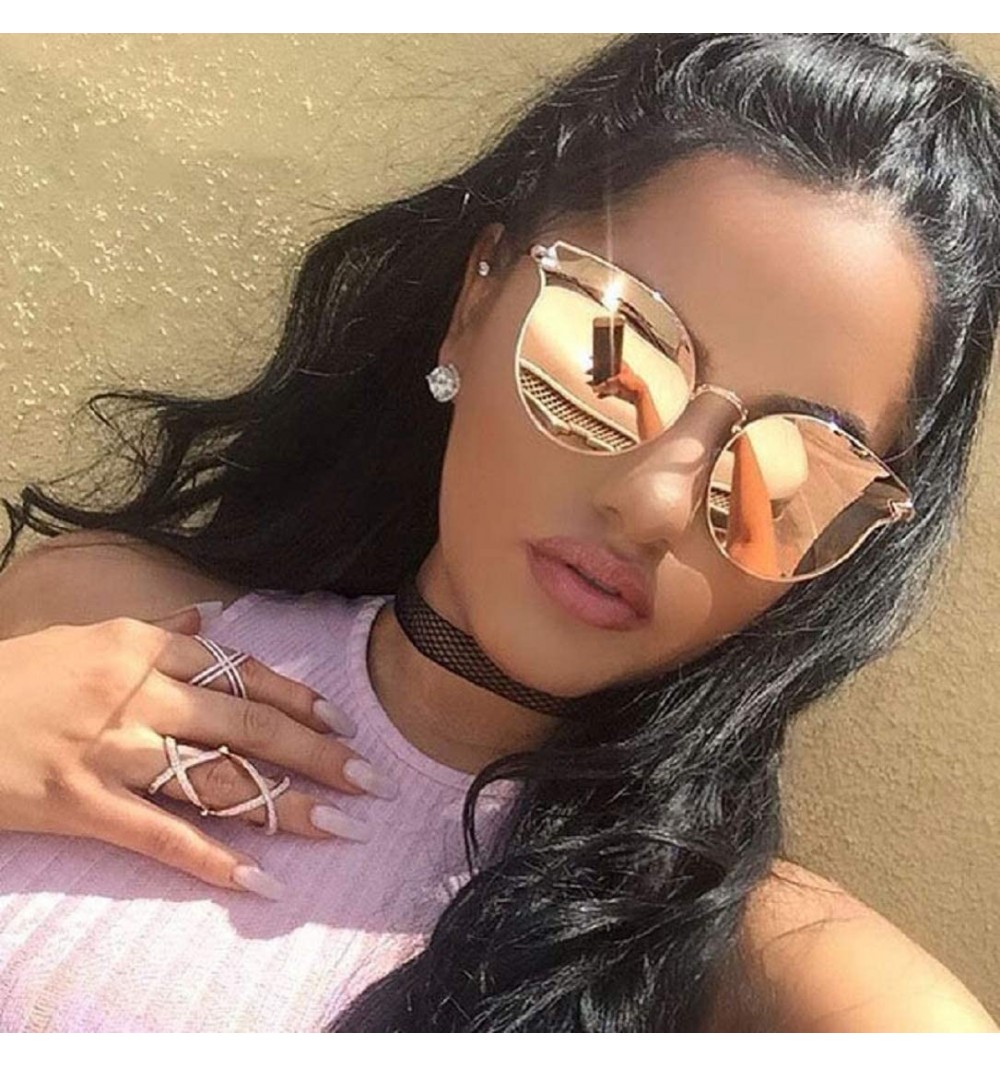 Oversized Cat Eyes Sunglasses for Women - Polarized Oversized Fashion Vintage - A - CH18RZIK4WG $7.31