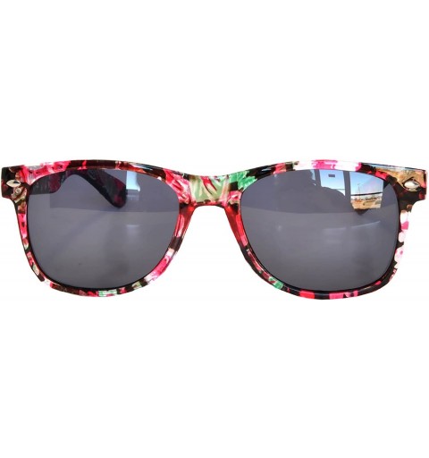 Sport Retro 80's Vintage Sunglasses Colored Frame Smoke Lens Brand - New_retro_smoke_flower_red - CG184IKYZ4O $10.05