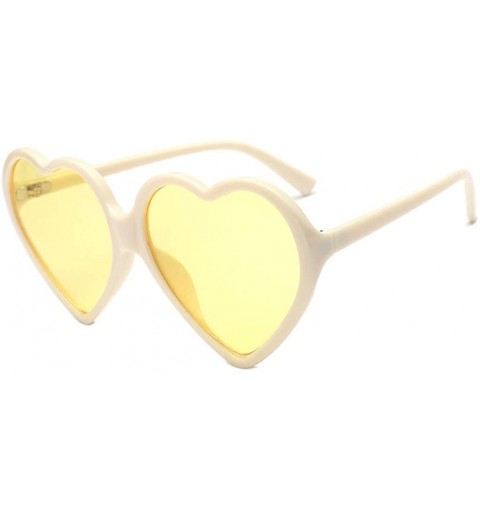 Rimless Women Fashion Oversized Heart Shaped Retro Sunglasses Cute Eyewear Uv Protection Eyeglasses Eyewear For Outdoor - CF1...