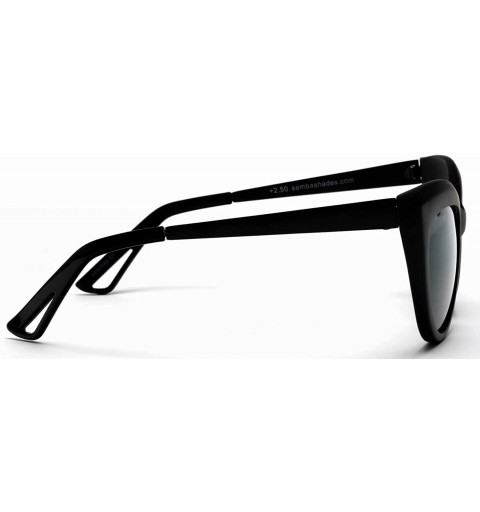 Square Bifocal Reading Sunglasses Fashion Cat Eye Sunglass Readers Oversized Women's CatEye Glasses - Matte Black - C718W7N9D...