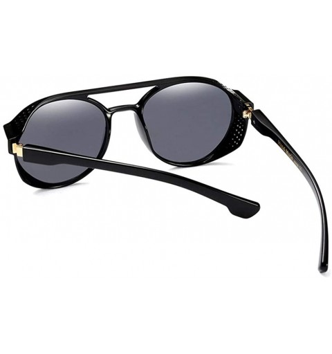 Goggle Steampunk Sunglasses Men Luxury Brand Designer Glasses Unisex Steam Goggles UV400 - C3 Black White - CD199QCEDUC $10.95