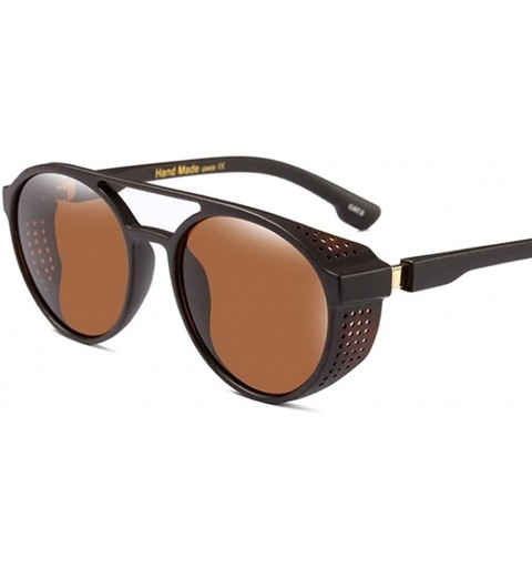 Goggle Steampunk Sunglasses Men Luxury Brand Designer Glasses Unisex Steam Goggles UV400 - C3 Black White - CD199QCEDUC $10.95