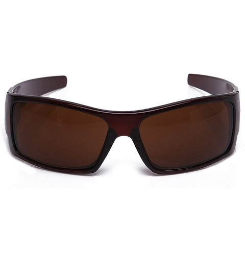 Oversized Mens Plastic Fashion Sunglasses - Brown - CS11M6SW94V $10.18