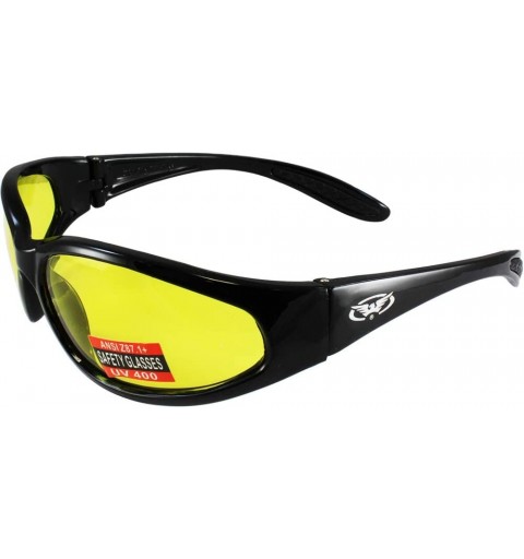 Wrap Hercules Nylon Sunglasses (Black Frame/Yellow Lens) - Black Frame/Yellow Lens - CO11F4VN3V5 $13.80