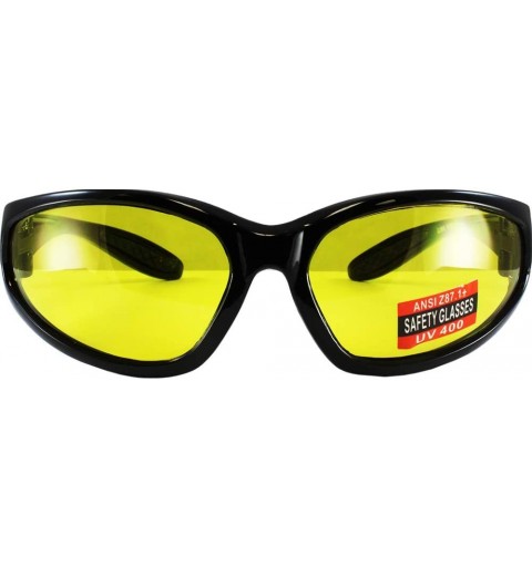 Wrap Hercules Nylon Sunglasses (Black Frame/Yellow Lens) - Black Frame/Yellow Lens - CO11F4VN3V5 $13.80