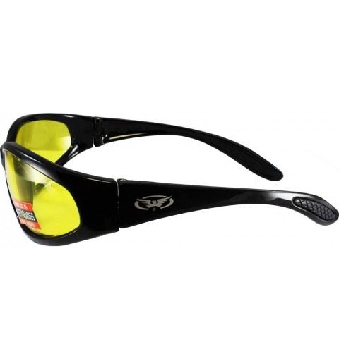 Wrap Hercules Nylon Sunglasses (Black Frame/Yellow Lens) - Black Frame/Yellow Lens - CO11F4VN3V5 $13.80