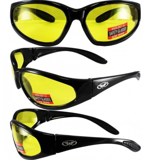 Wrap Hercules Nylon Sunglasses (Black Frame/Yellow Lens) - Black Frame/Yellow Lens - CO11F4VN3V5 $13.80