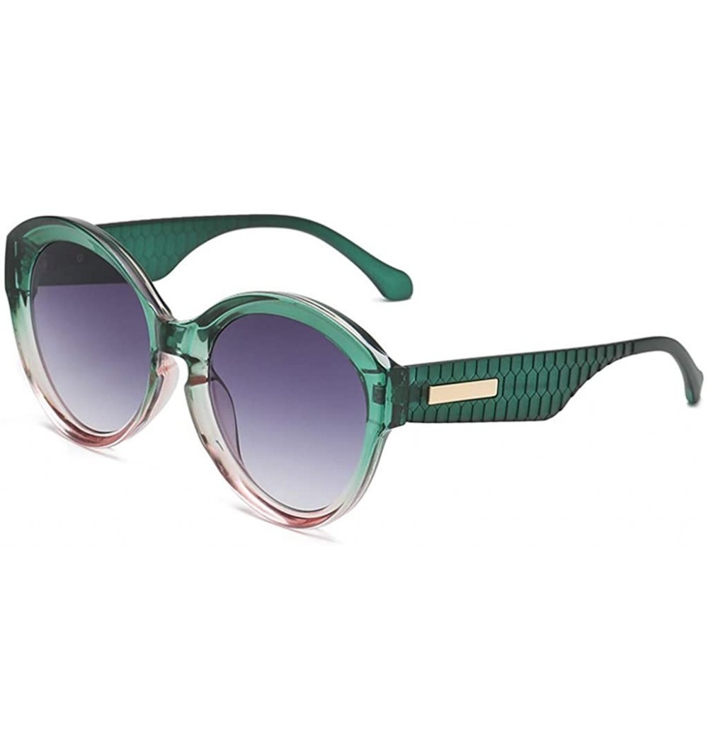 Oval Fashion Man Women Irregular Shape Sunglasses Glasses Vintage Retro Style Plastic Sunglasses - Green&purple - CY18UIYX70Y...