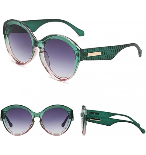 Oval Fashion Man Women Irregular Shape Sunglasses Glasses Vintage Retro Style Plastic Sunglasses - Green&purple - CY18UIYX70Y...
