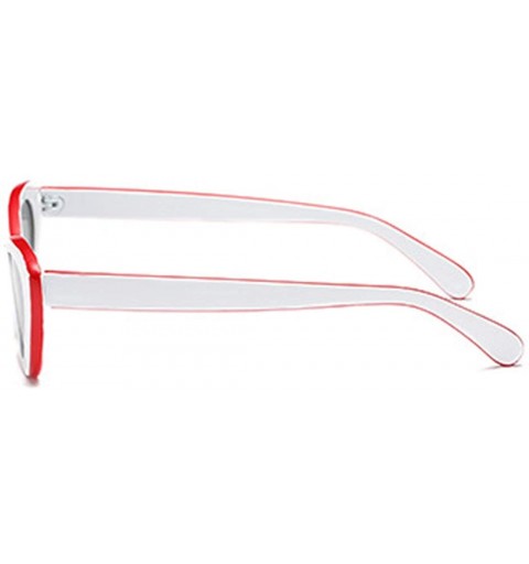 Sport Men and women Oval Sunglasses Fashion Simple Sunglasses Retro glasses - Red White - CK18LL9XK89 $8.70