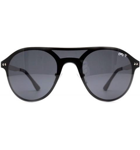 Oval p691 Trendy Oval Polarized - for Womens 100% UV PROTECTION - Blackgold-black - C9192TEQQL9 $24.25