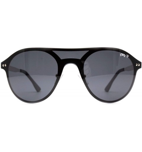 Oval p691 Trendy Oval Polarized - for Womens 100% UV PROTECTION - Blackgold-black - C9192TEQQL9 $24.25