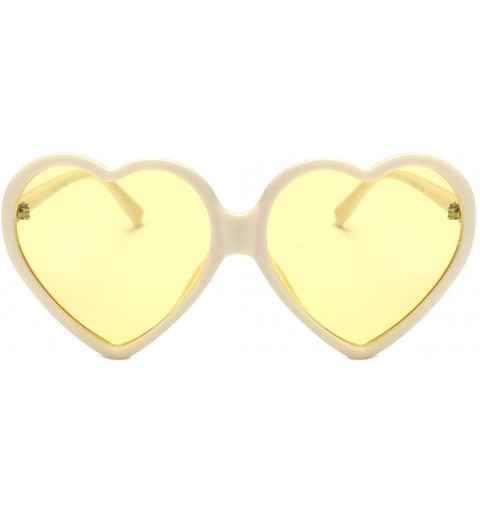Rimless Women Fashion Oversized Heart Shaped Retro Sunglasses Cute Eyewear Uv Protection Eyeglasses Eyewear For Outdoor - CF1...