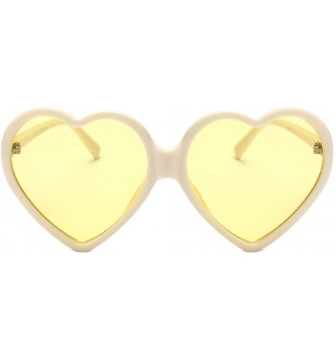 Rimless Women Fashion Oversized Heart Shaped Retro Sunglasses Cute Eyewear Uv Protection Eyeglasses Eyewear For Outdoor - CF1...
