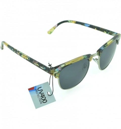 Oversized Women's Celebrity Style Sunglasses - Oversized Retro Style - Green-floral - CM12DFL99SV $12.29