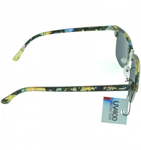 Oversized Women's Celebrity Style Sunglasses - Oversized Retro Style - Green-floral - CM12DFL99SV $12.29