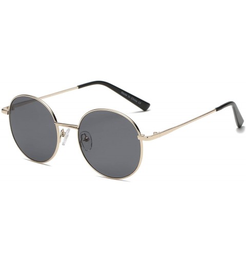 Goggle Classic Round Fashion Sunglasses - Black - CR18WTI86L0 $22.66