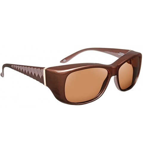 Oval Haven Fitover Sunglasses Morgan in Mocha & Polarized Amber Lens - C2183ES4L50 $60.62