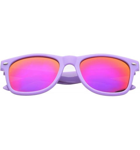 Square Retro Square Fashion Sunglasses in Black Frame Blue Lenses - Purple - CL11OJA166Z $17.73