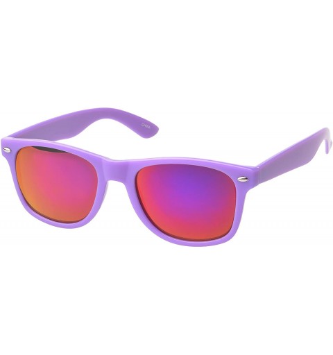 Square Retro Square Fashion Sunglasses in Black Frame Blue Lenses - Purple - CL11OJA166Z $12.15