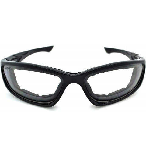 Goggle Lightweight Padded Mens & Womens Motorcycle Goggle Sunglasses w/FREE Microfiber - Glossy Black - C712LH7CCBV $11.57