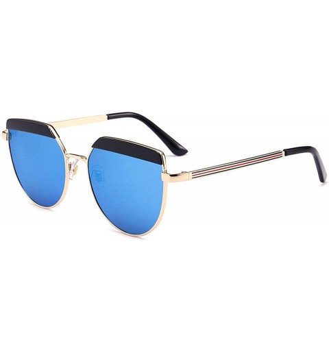 Oval Alloy Sunglasses Men Vintage Classic Sun Glasses Metal Mirror Sunglasses - Gold Pink - CF18S67XCM3 $8.43