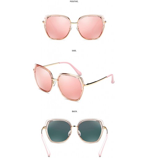Aviator Women's Fashion Polarized Sunglasses UV 400 Lens Protection - Pink - CP18RGE4U60 $22.33