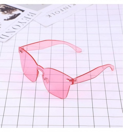 Rimless Rimless Sunglasses Novelty Pratical Beach Seaside Sunglass Mirror Summer Eyewear for Men Women (Pink) - C318DIIWEZK $...