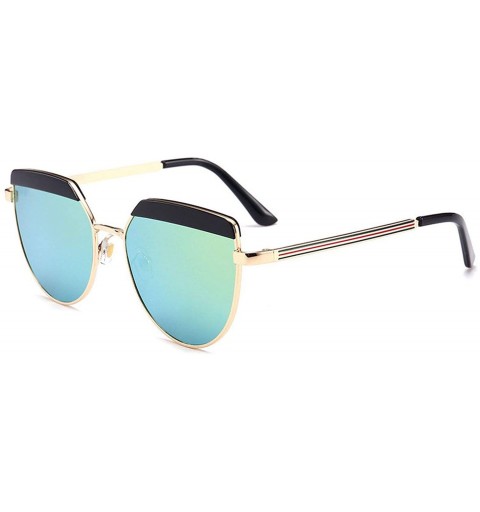 Oval Alloy Sunglasses Men Vintage Classic Sun Glasses Metal Mirror Sunglasses - Gold Pink - CF18S67XCM3 $8.43