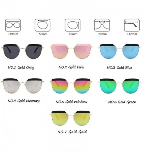 Oval Alloy Sunglasses Men Vintage Classic Sun Glasses Metal Mirror Sunglasses - Gold Pink - CF18S67XCM3 $8.43