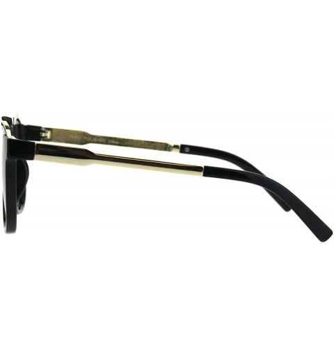Rectangular Mens Temper Glass Lens Mobster Style Flat Top Racer Sunglasses Black Green - CN18H8K9D6R $11.33