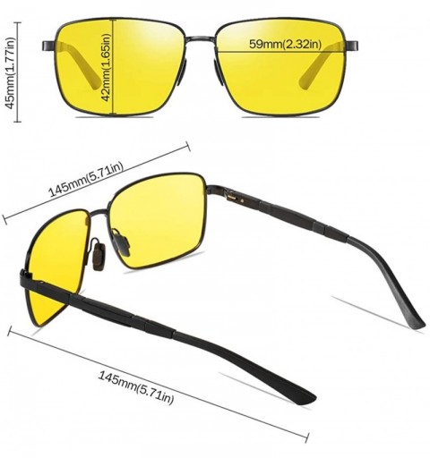 Rectangular Driving Glasses Polarized Vision Sunglasses - C8193IL89OA $22.57